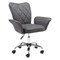 Modern Home 35.5&#x22; Gray and Silver Upholstered Swivel Office Chair